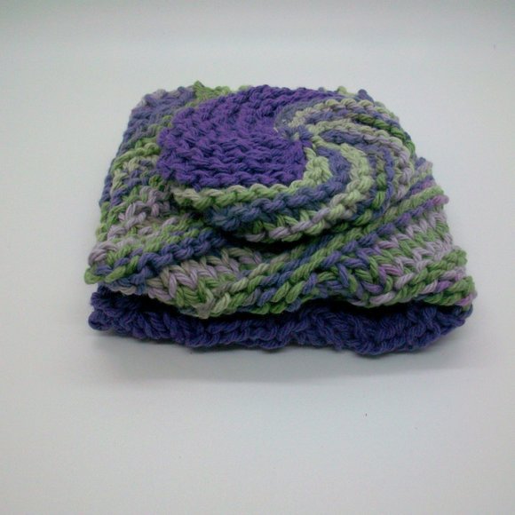 Handmade Knit Wash Dish Spa Cloth Scrubbie Set - Picture 3 of 5